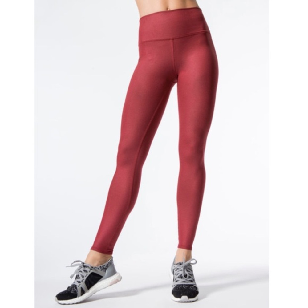 Alo yoga airbrush leggings red velvet glossy